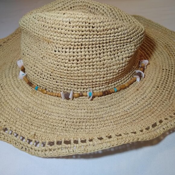 Vacation-Ready!     Ralph Lauren M raffia straw beach hat - Picture 1 of 5